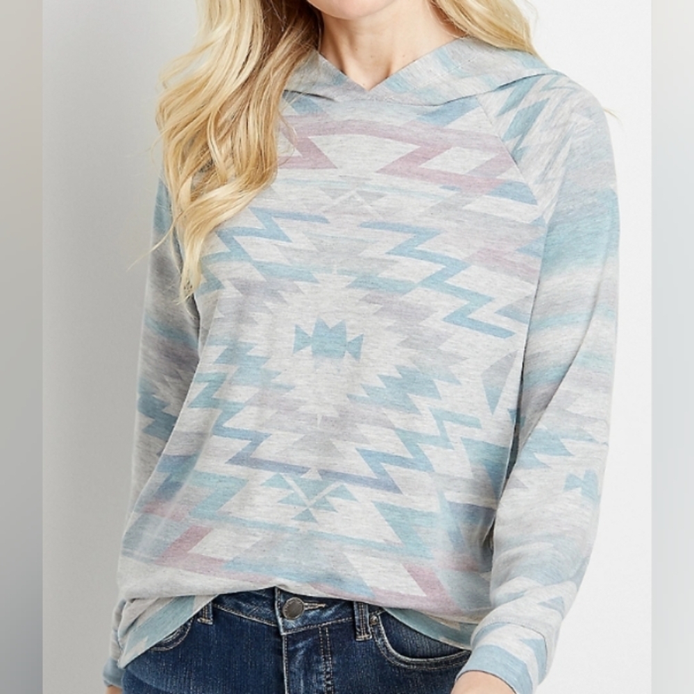 Maurices Women's Top Shirt With Hoodie Size L